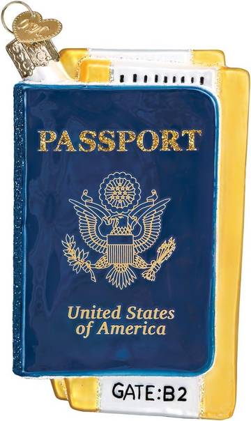 Passport Glass Blown Ornament