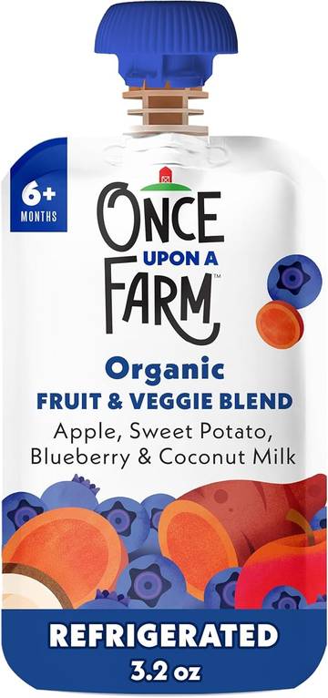 Once Upon a Farm Organic Fruit & Veggie Blend Pouch - Apple, Sweet Potato & Blueberry