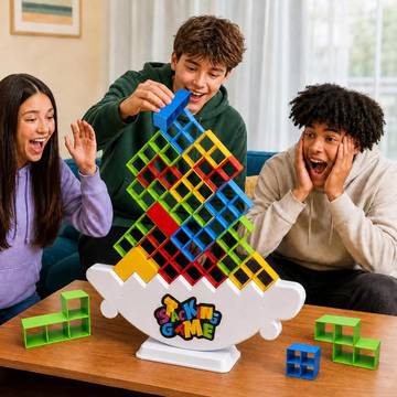 Natural Wood Stacking Tower