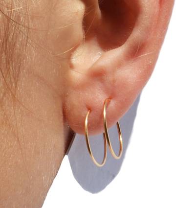 Mini Hoop Earrings in Recycled 14k Gold