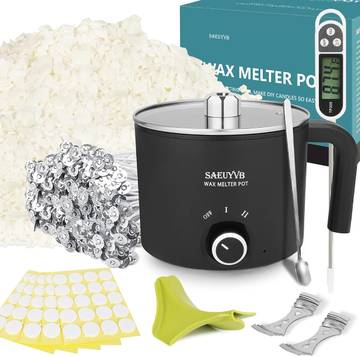 SAEUYVB 5lbs Soy Wax for Candle Making with 1.8L Wax Melter Pot