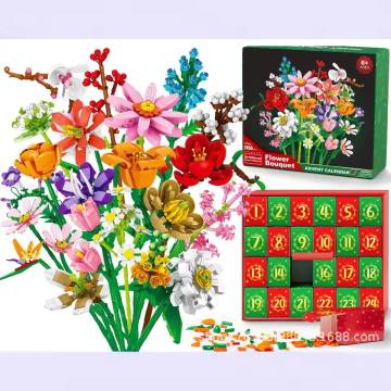 24-Day Flower Bouquet Advent Calendar Building Set
