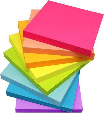 M المنشارoval Notes 3x3 Inches, Bright Colors Self-Stick Pads