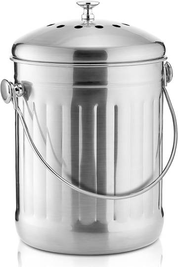 Kitchen Compost Bin 1.3 Gallon Stainless Steel