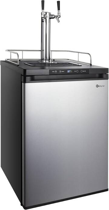 Kegco BF K6B-2DFL-1K-K Night & Day Dual Temperament Kegerator Refrigerator, Black