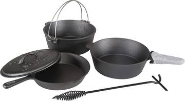 Stansport Pre-Seasoned Cast Iron Cook Set 6 Piece Set