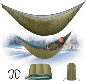 ENO Ember UnderQuilt - Protective and Warm Hammock Quilt with Recycled Synthetic Insulation - for Camping, Hiking, Backpacking, Festival, Travel, or The Beach - Evergreen