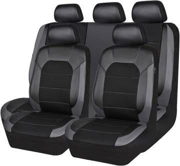 ECO COVER Classic Car Seat Cover 5pcs Full Set - Black, Fits Most Cars (2020 - 2026)