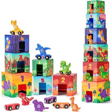 Indie Blue Planet Wooden Preschool Learning Stacking Blocks