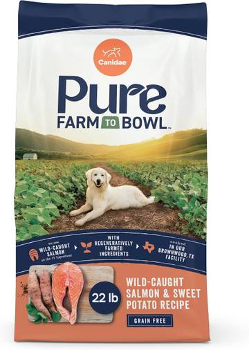 CANIDAE Pure Farm to Bowl, Wild-Caught Salmon & Sweet Potato, 22 lb