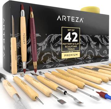 Arteza Pottery and Sculpting Tools, 42-Piece Clay Tool Set
