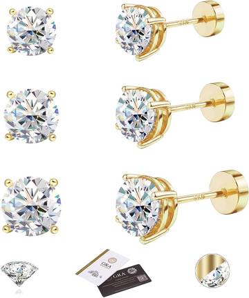 Kintsugi Moissanite Stud Earrings