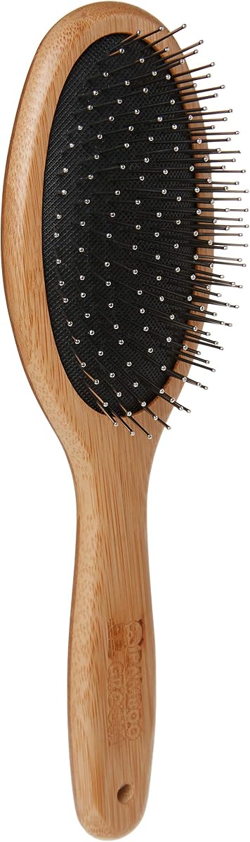 The Green Brush Oval Bamboo Pin Pet Brush