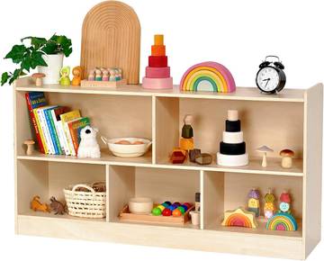 Montessori Book and Toy Shelf for Kids