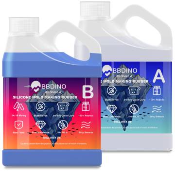 BBDINO Silicone Mold Making Kit, Liquid Silicone for Molds Making 30A Sapphire Blue