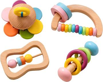 PlanToys Wooden Baby Newborn Gift Set