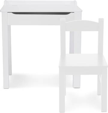 Wooden Child's Lift-Top Desk & Chair