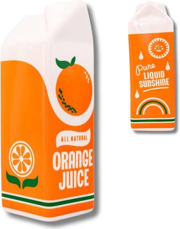 Ban.do Retro Inspired Novelty Ceramic OJ Carton Flower Vase