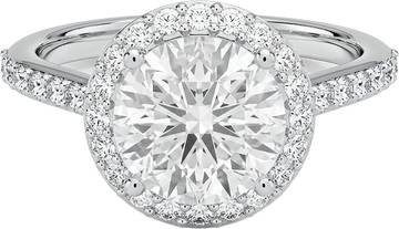Lab Grown Diamond Halo Engagement Ring, 1.0 Carat, 14K White Gold