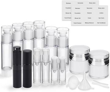 12 oz Clear Amber HDPE Plastic Refillable Travel Containers for Bath and Body Products