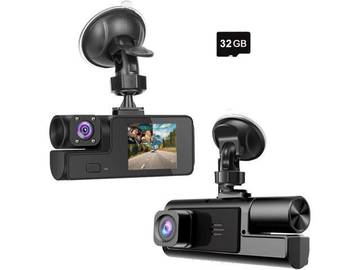 CARMEDIA 1080p+1080p Dual Dash Cam, 170° Wide Angle, Night Vision, Loop Recording, G-sensor
