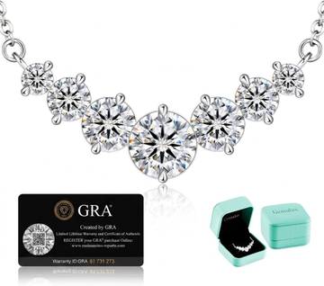7-Stone Moissanite Smile Necklace for Women