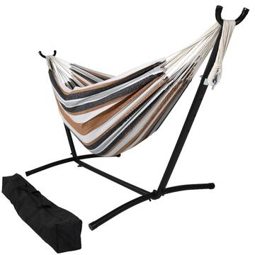 Sundaze Outdoor Bamboo Hammock with Aluminum Stand