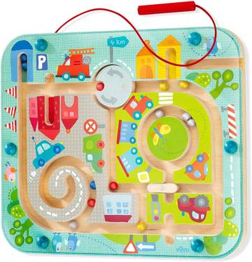 HABA Town Maze Magnetic Busy Board & Travel Toy for Toddlers Ages 2 & Up