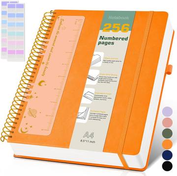 Recycled Notebook, College Ruled, 80 Pages, Orange