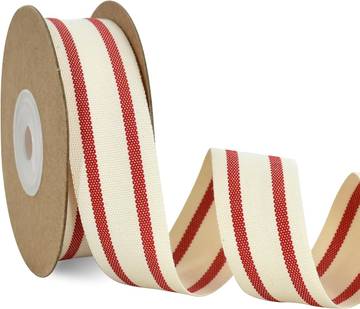 Wrappily Reusable Ribbon - 100% Cotton Holiday Red Ribbon