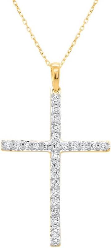 Lab Grown Diamond Cross Necklace, 4/5 Carat Diamond Christian Faith Cross Pendant Necklace for Women/Men