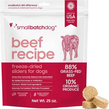 Smallbatch Pets Freeze-Dried Raw Dog Food Sliders Beef Batch