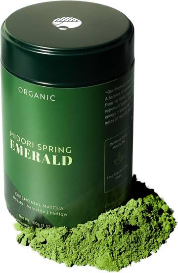 Midori Spring Organic Authentic Japanese Ceremonial Matcha Powder - Emerald, USDA Organic, Kosher, Vegan