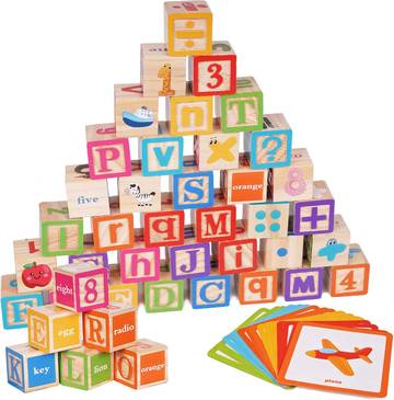 Montessori Wooden Stała Stacking, Sorting, & Building Blocks Set