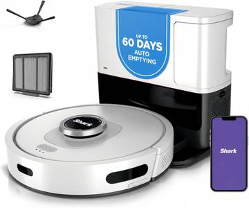Shark AI Ultra Robot Vacuum with 60-Day Self-Emptying Base, Perfect for Pet Hair, Carpets, Hard Floors & More, Black, AV2611AE