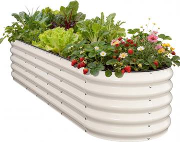 Galvanized Raised Garden Bed 8x2x1.5 FT, Round Metal Planter Box