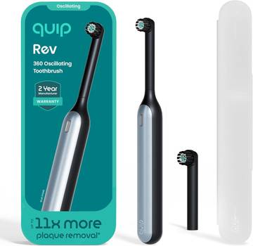 Quip Rev Oscillating Electric Toothbrush, Mirror Mount, Travel, Blue Stone