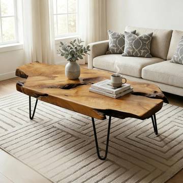 Lowlands Coffee Table - Solid Reclaimed Wood Legs & Top
