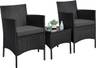 Patio Porch Furniture Set with Rattan Wicker and Cushions