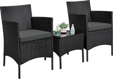 Patio Porch Furniture Set with Rattan Wicker and Cushions