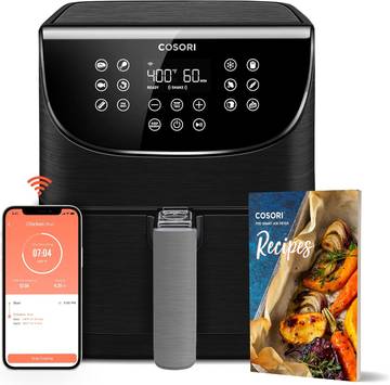 AirFry+ Smart Air Fryer with Built-in Camera and App Control - 5.8 Quart, Matte White
