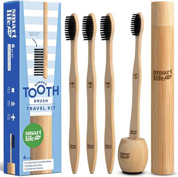 Eco Roots Zero Waste Bamboo Toothbrush - 4 Pack