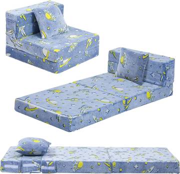 MeMoreCool Kids Foam Play Couch, Glow Rocket Trifold, Ages 3+