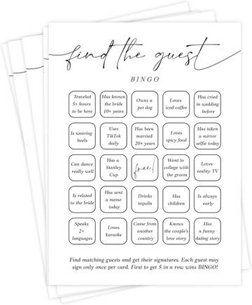 UncommonGoods Personalized Wedding Bingo Cards - 'I Spy With My Little Eye' Game