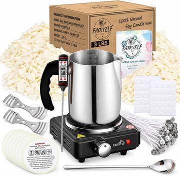FAIRYELF 3lbs Soy Wax Candle Making Kit for Adults, DIY Craft Supplies Set