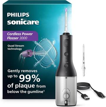 Philips Sonicare Cordless Power Flosser 3000, Water Flosser, 2 Nozzles