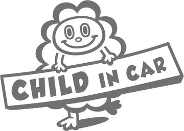 Child In Car Sticker [Simple Version] No. 48 mokumoku Pooh light blue
