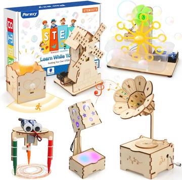 Poraxy 6 in 1 STEM Kits for Kids Age 8-10-12, DIY Educational Science Building Kits Crafts