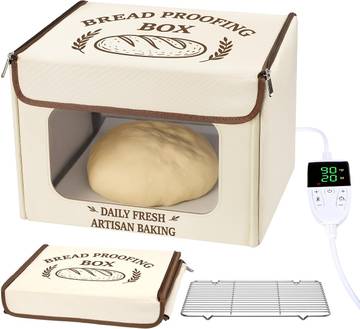 Antner Folding Bread Proofing Box with 70-131°F Temp Control & 99H Timer, Front-View Window Sourdough Proofing Box, Dough Proofer with Metal Rack for Sourdough, Pizza, Bread Baking, Yogurt, Kombucha