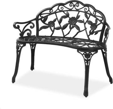 VINGLI 38.5" Patio Park Garden Outdoor Metal Rose Bench